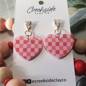 Pink Heart Earrings